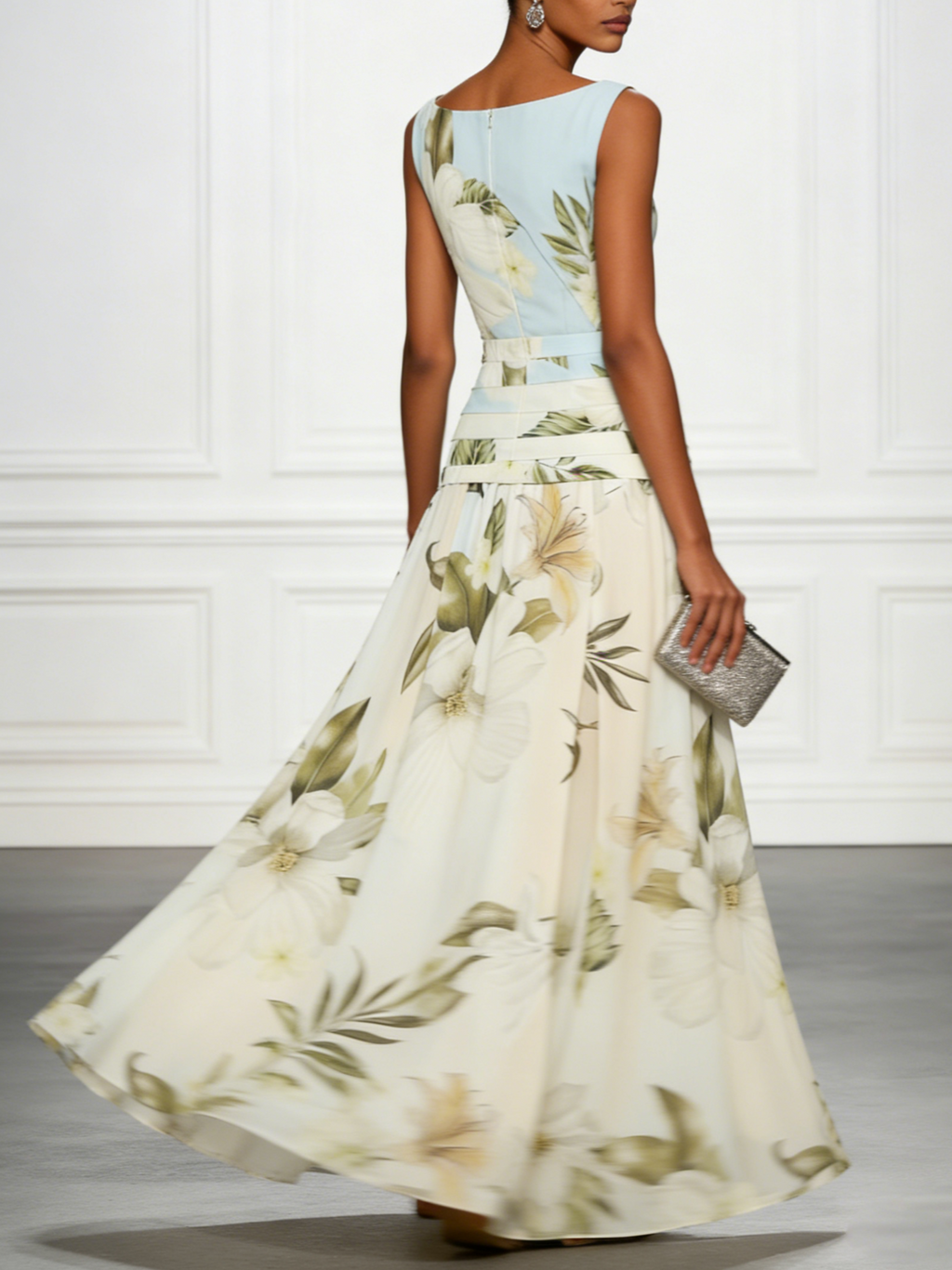 Women's Floral Print Maxi Dress | Elegant Sleeveless Summer Dress 1