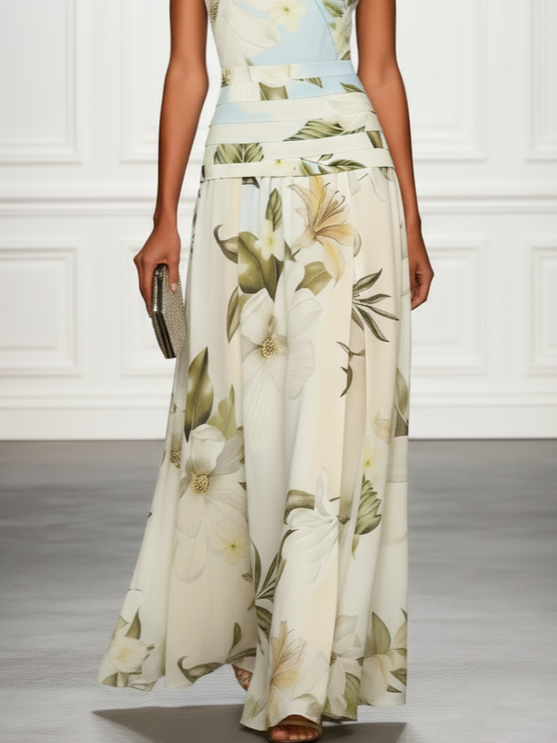 Women's Floral Print Maxi Dress | Elegant Sleeveless Summer Dress 2