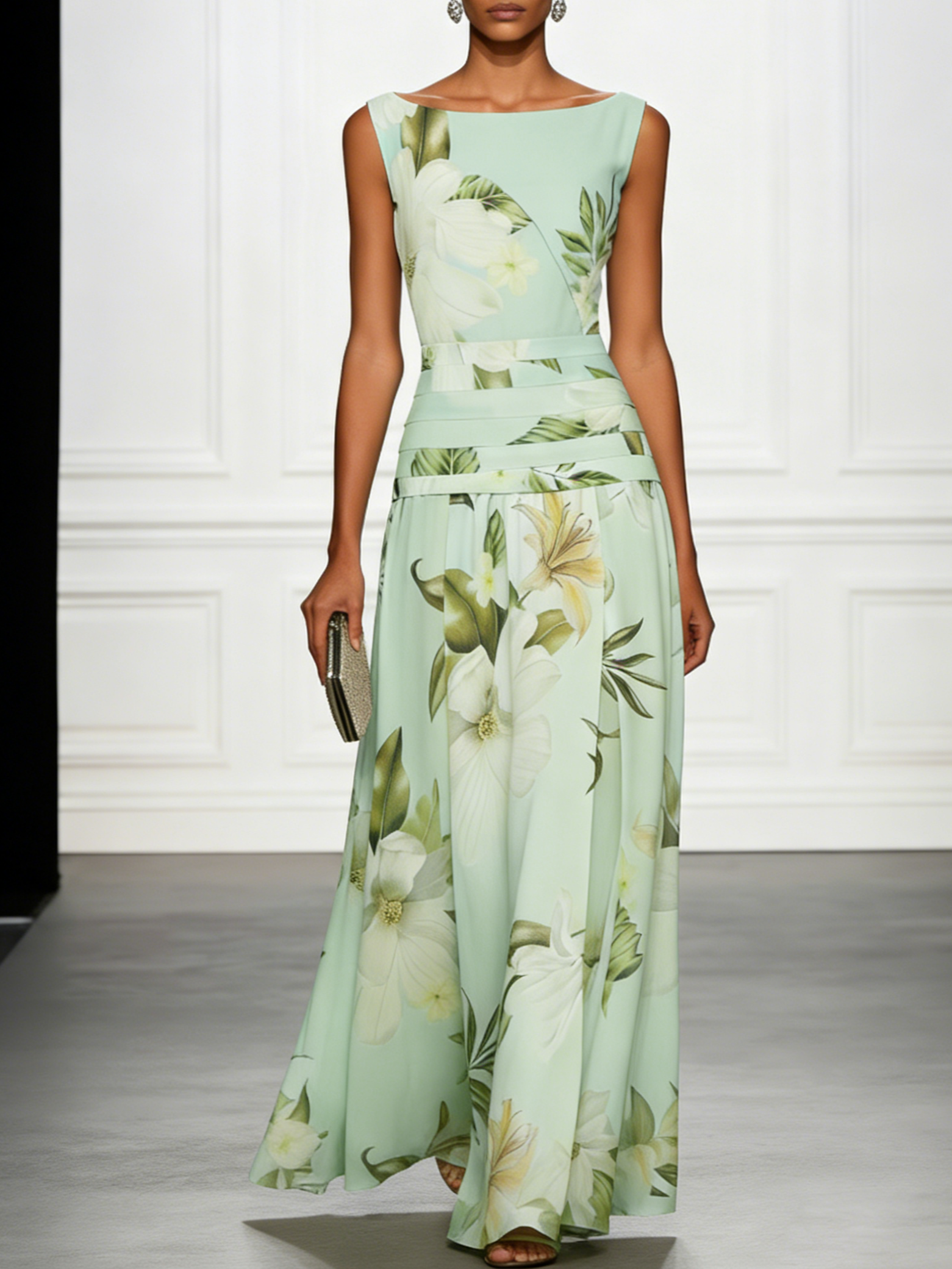 Women's Floral Print Maxi Dress | Elegant Sleeveless Summer Dress 7