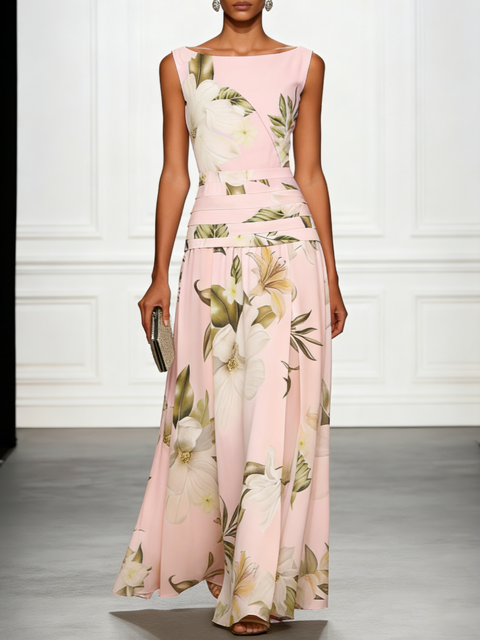 Women's Floral Print Maxi Dress | Elegant Sleeveless Summer Dress 9
