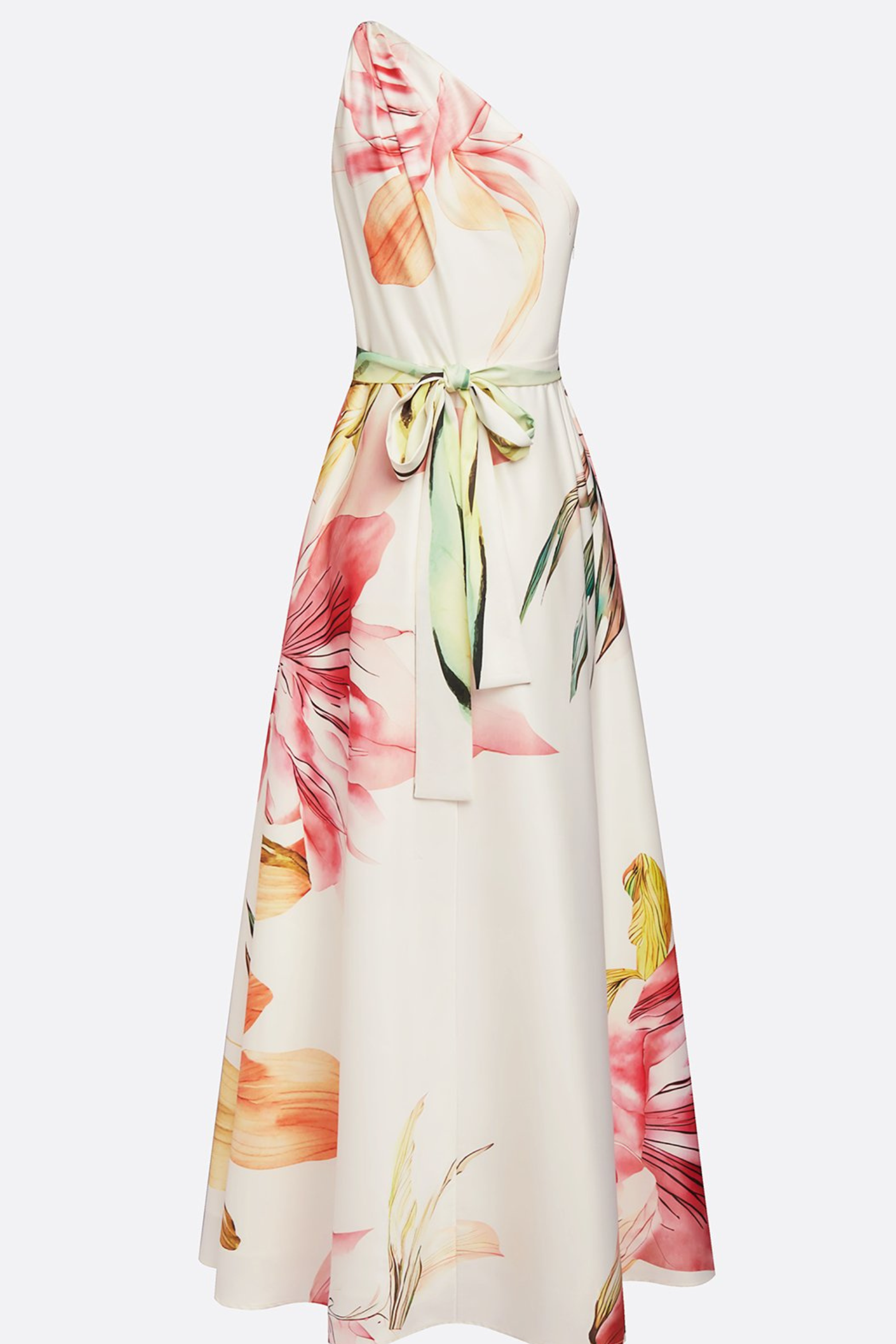 Women's Floral Satin Maxi Dress | Elegant One-Shoulder Summer Formal Gown 3