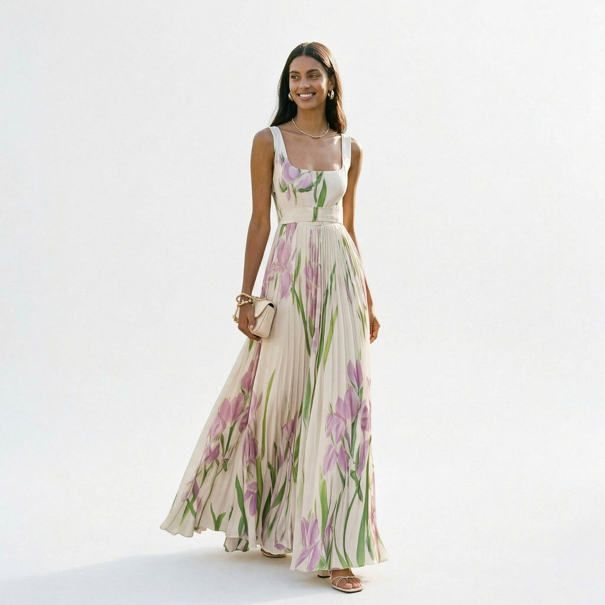 floral chiffon summer dress Women's Lightweight Maxi elegant black maxi dress Crafted from an airy ThrowbackThursday Did you know Color:Periwinkle Silver