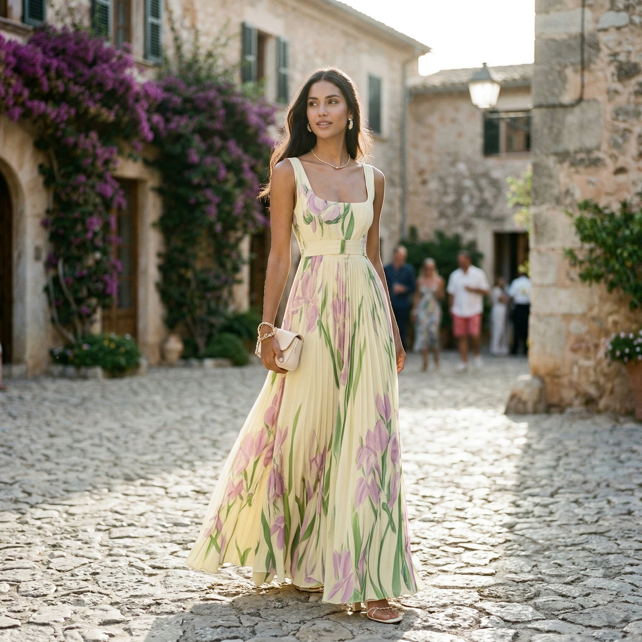 Women's Lightweight Floral Chiffon Maxi Dress | Elegant Sleeveless Summer Gown 7