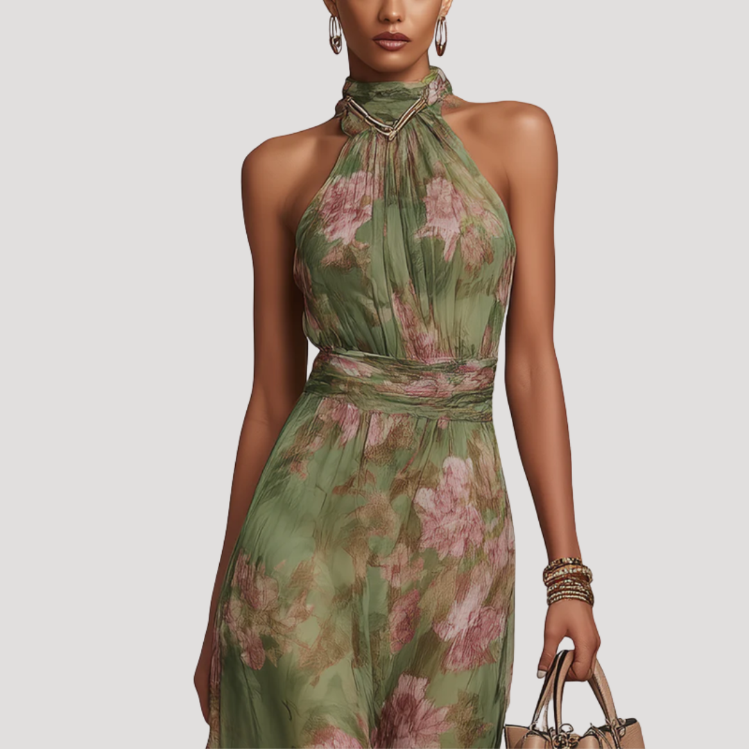 Women's Lightweight Floral Print Maxi Dress | Elegant Summer Dress for Special Occasions 2
