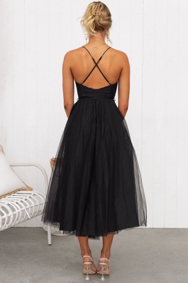 Women's Tulle Midi Dress | Elegant Corset Bodice Cocktail Dress for Formal Occasions 3