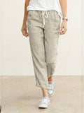Xelia | Relaxed Tapered Fit Pants with Elasticated Drawstring Waist